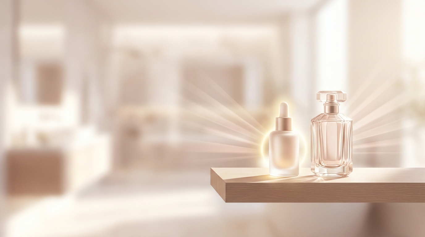 Conceptual illustration of an affordable Korean beauty 'dupe' displayed as a smart find rather than a cheap compromise.